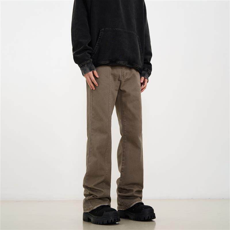 KISKO美式高街垂感cleanfit微喇牛仔裤男小众直筒显瘦美拉德裤子