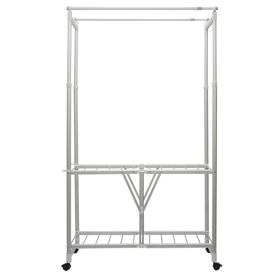 天上野伸缩晾衣架落地卧室单杆式折叠室内双杆式晾衣杆阳台晒衣架