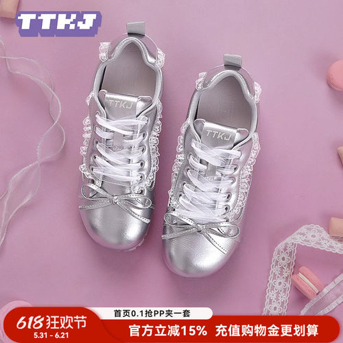 TTKJ夏季miu系芭蕾德训鞋女超火鞋子薄款蕾丝软底透气内增高女鞋