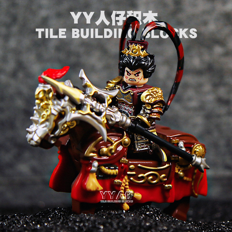 吕布三国五虎将人仔积木关羽