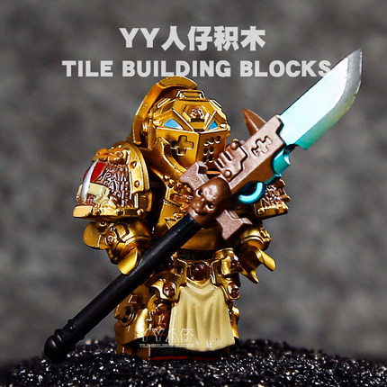 圣堂积木人仔暗黑战团游戏40K骑士天使玩具灰黑色第三方拼装战锤