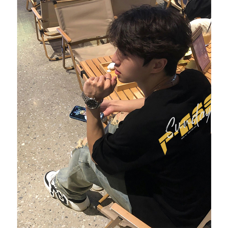 美式休闲重磅纯棉短袖t恤男夏季