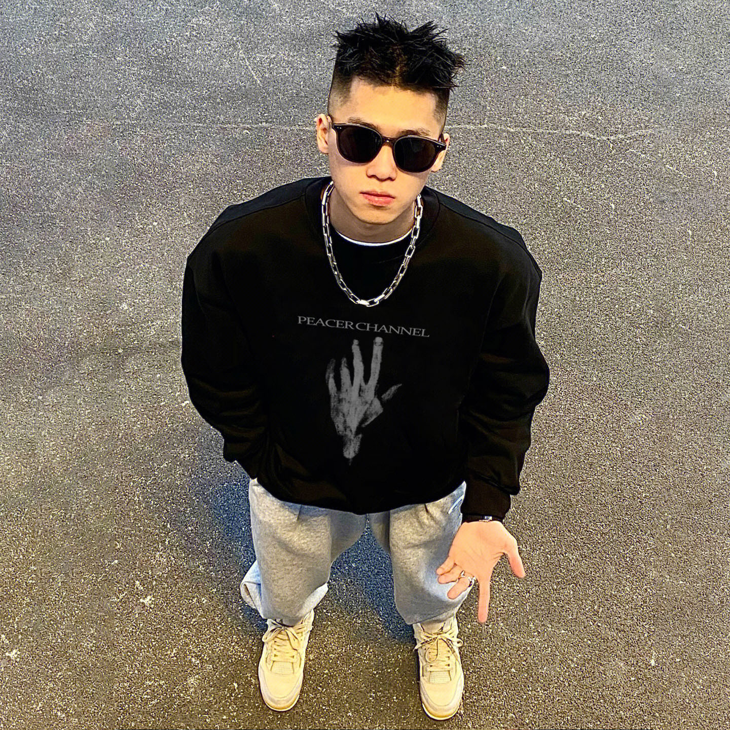 ins美式休闲重磅长袖打底衫t恤男