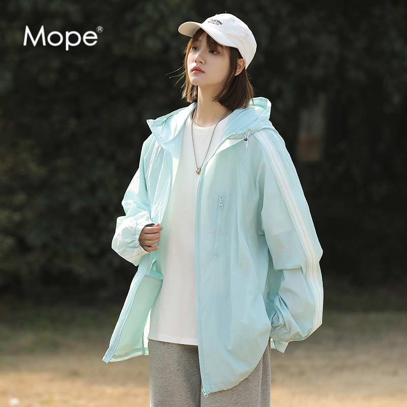 MOPE夏季新款时尚防晒服男女皮肤衣户外外套夹克轻薄透气防晒衣