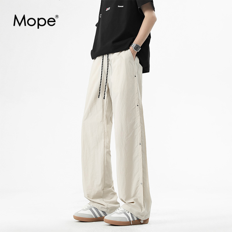 MOPE美式复古工装裤男款夏季新款宽松直筒阔腿裤长裤子凉感休闲裤
