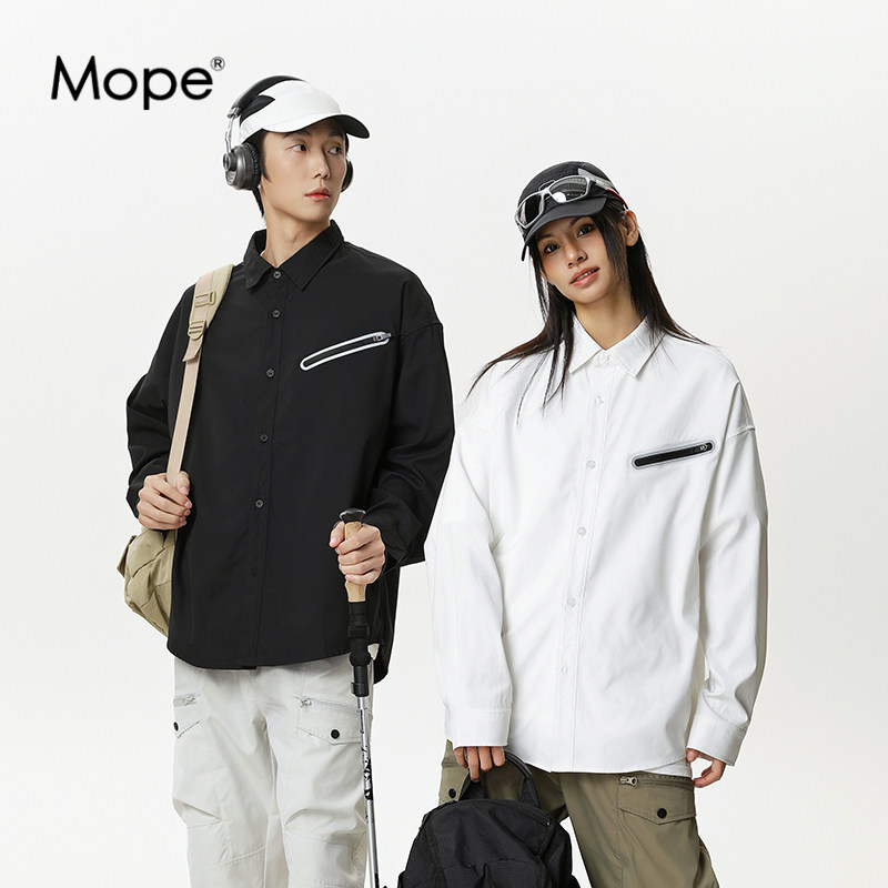 MOPE长袖衬衫男女款户外机能风登山外套春秋季休闲运动工装衬衣
