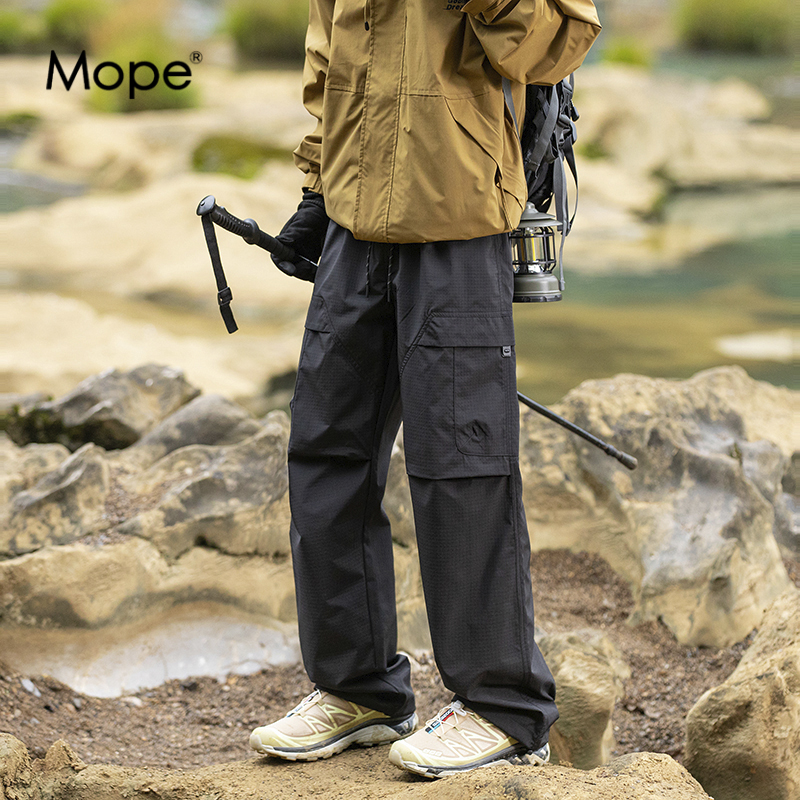 MOPE户外运动休闲裤男款宽松直筒阔腿长裤子潮牌百搭工装裤