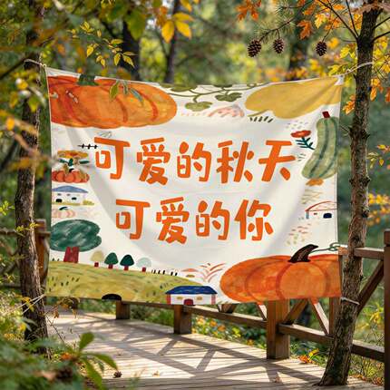 幼儿园秋游挂布秋日亲子活动背景布户外其他丰收氛围感装饰布