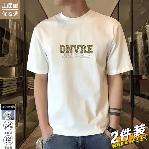 正海阑短袖男士2026年夏季新款纯棉t恤百搭圆领休闲上衣薄款半袖
