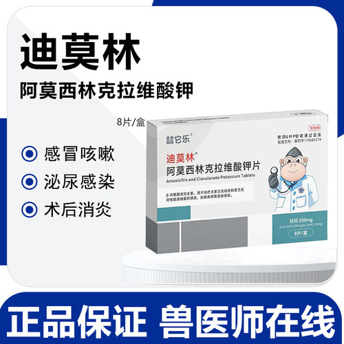 克拉维酸钾片猫咪狗狗消炎药
