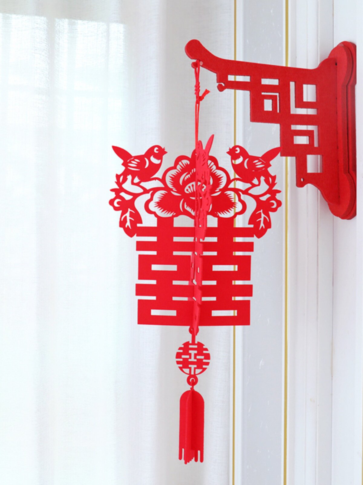 速发中式门框过道挂喜灯笼婚房布置套装结婚礼装饰新房卧室客厅男