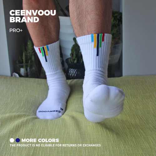 CEENVOOU PRO+专业实战篮球袜吸湿长中筒加厚毛巾底羽毛球潮男袜