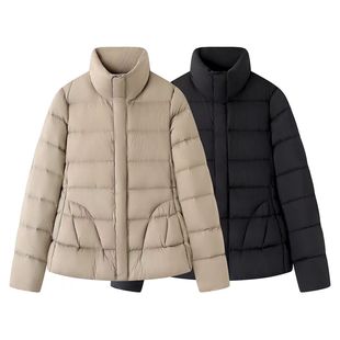 DN高端定制2024冬款立领短款羽绒服女修身显瘦保暖面包服外套女