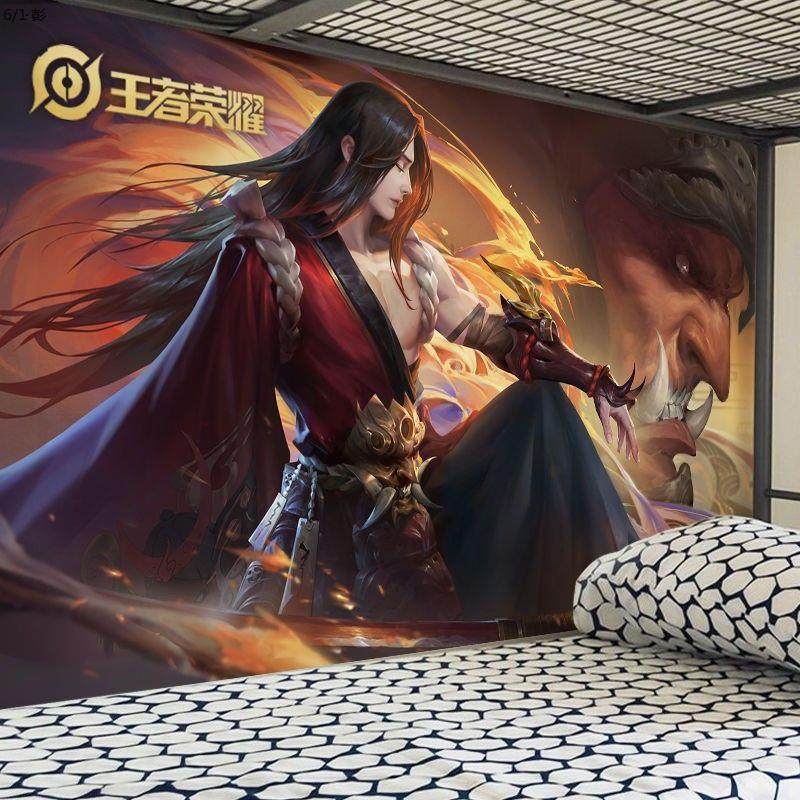 王者荣耀海报墙贴纸自粘学生宿舍卧室超大花木兰马超高清游戏壁纸