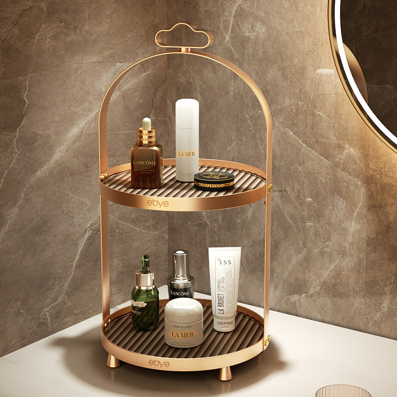 卫生间化妆品置物架桌面浴室放护肤品架子梳妆台洗漱台收纳架圆形