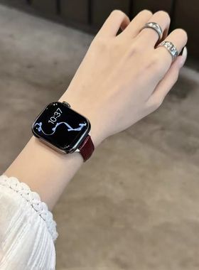 适用苹果Apple watchs11/10手表带新年款竹节纹表带iWatchs9表带