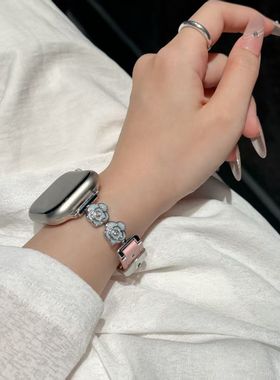 适用于vivo watch GT通用型iQOO watchGT时尚山茶花女款皮质表带