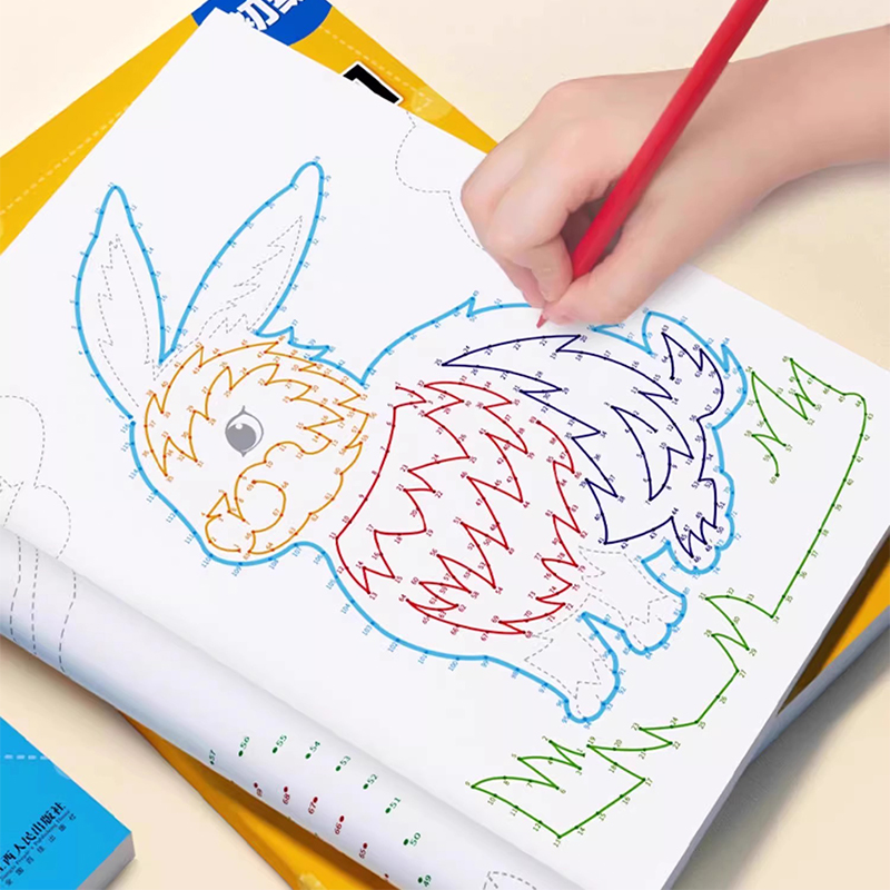 【时光学】专注力大挑战魔法线条入门初级中高级左右脑开发注意力思维训练书魔线书籍幼儿园宝宝儿童益智游戏早教书数字连线画本