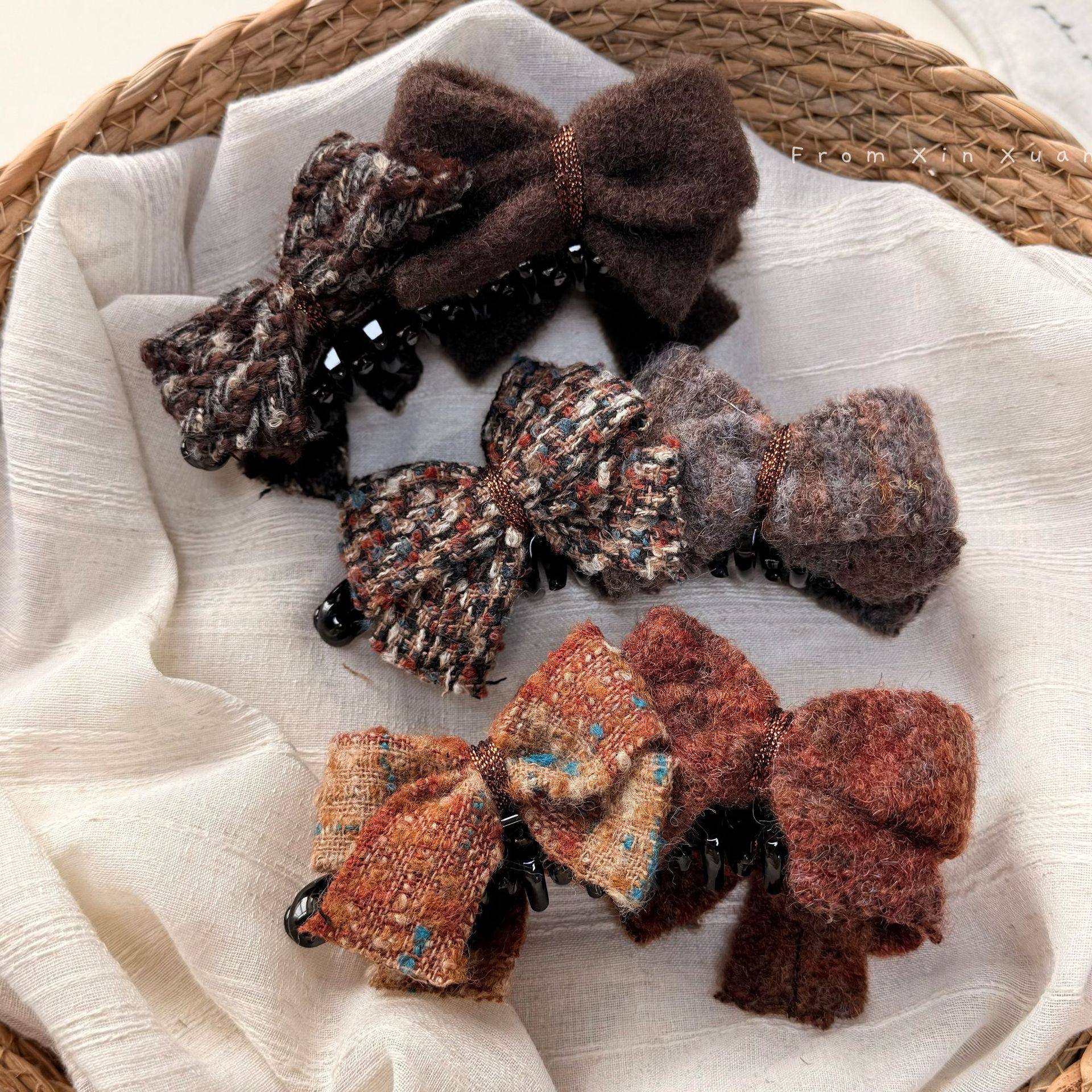 韩系新撞色小香风蝴蝶结香蕉夹高级感咖色系后脑勺发夹发量多发饰,饰品/流行首饰/时尚饰品新,发饰,淘宝优惠券,粉丝福利购,淘宝优惠卷