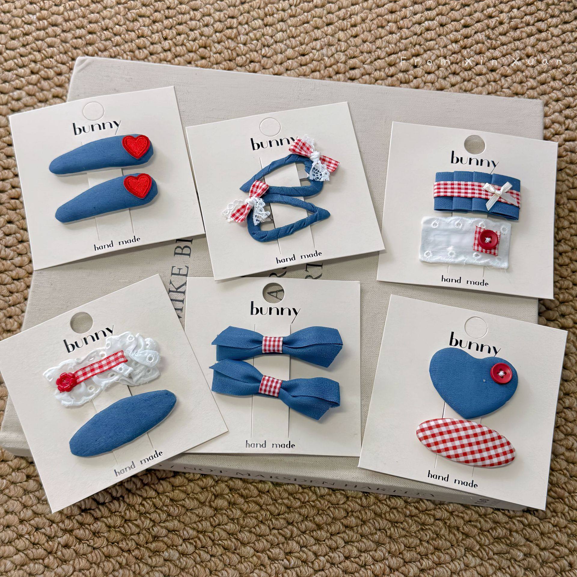 复古牛仔红色爱心儿童发夹可爱桃心纽扣绕布BB夹碎发边夹刘海夹子,饰品/流行首饰/时尚饰品新,发饰,淘宝优惠券,粉丝福利购,淘宝优惠卷