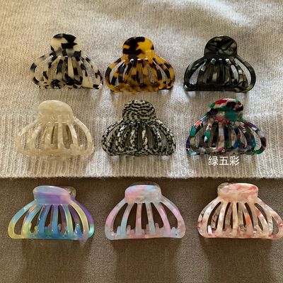 韩国金标France醋酸质感抓夹女中号高级感花色南瓜发卡盘发鲨鱼夹