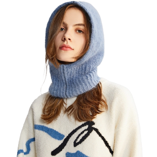 sofu巴拉克拉法帽女秋冬款围脖帽显脸小法式百搭保暖套头针织帽子