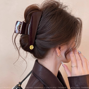 设计感~早春高端金标抓夹女2026新款高级感鲨鱼夹发夹后脑勺夹子