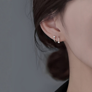 999纯银螺丝扣弹簧耳钉轻奢小众耳环新款2026爆款高级感耳饰女