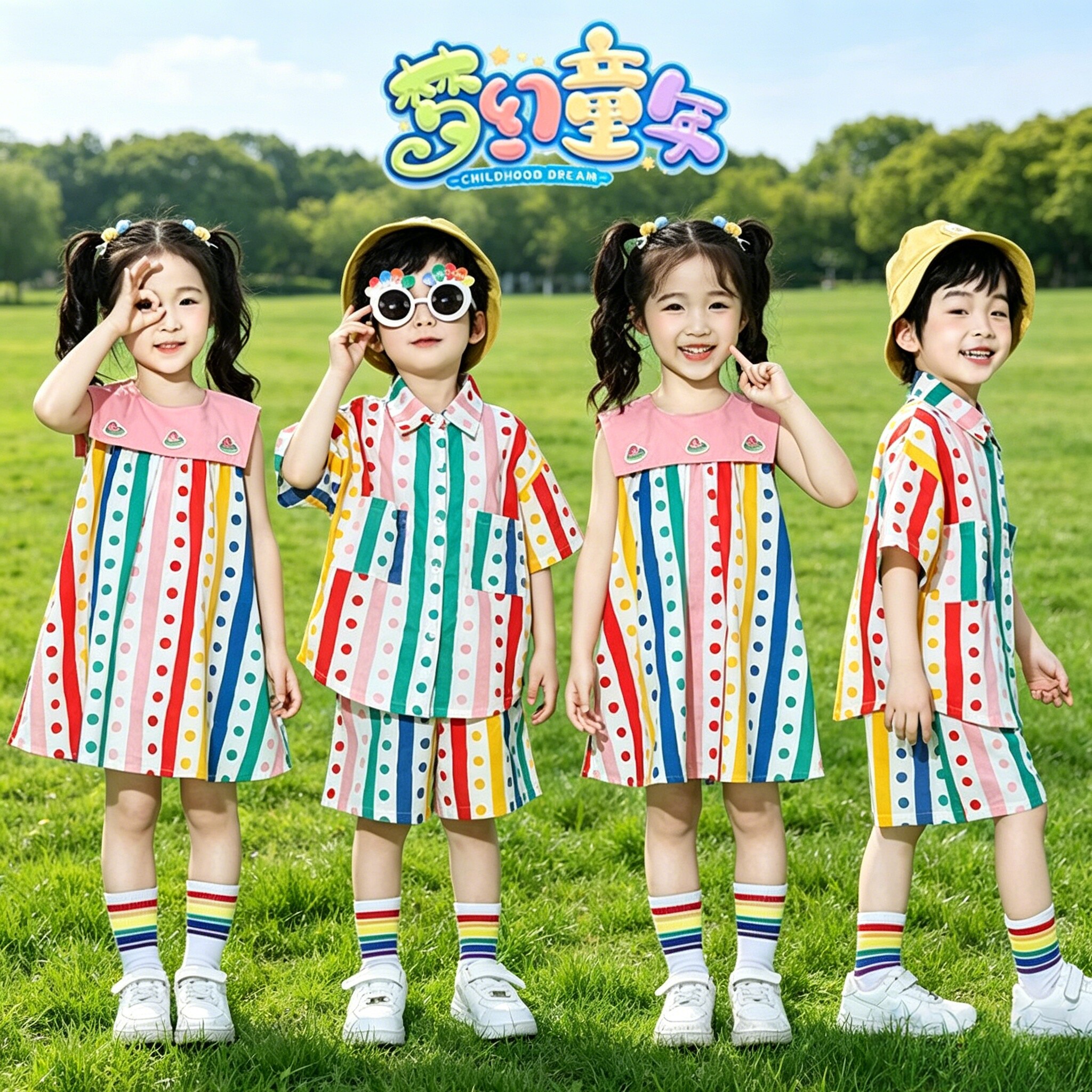 小学生运动会开幕式校服六一儿童演出服幼儿园合唱啦啦操演出服装