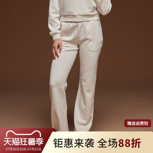 女士高腰显瘦阔腿裤垂感瑜伽运动休闲裤长裤百搭直筒裤小黑裤