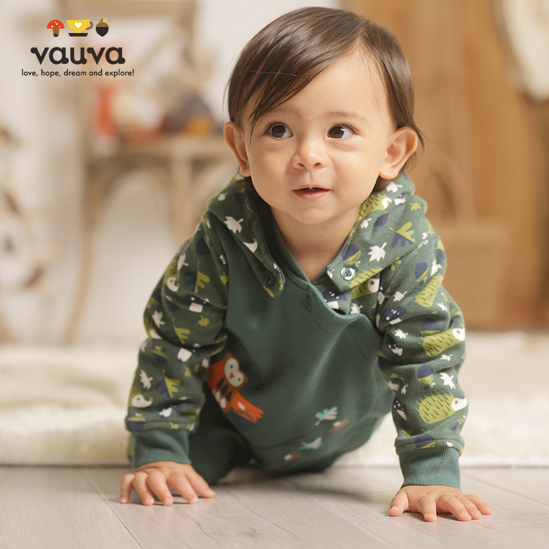 vauva婴儿衣服宝宝连体衣新生婴幼儿包屁衣哈衣英国a类爬服婴儿服