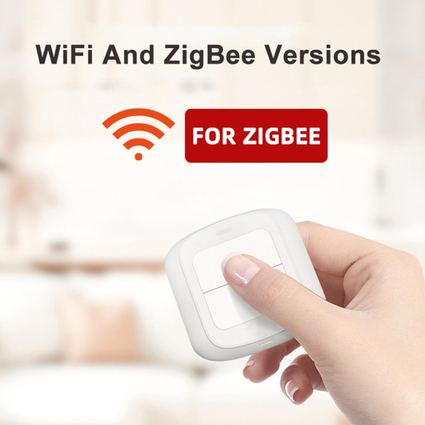 无线Zigbee双键./wifi单键遥控免布线双控智能开关家用床头适配手