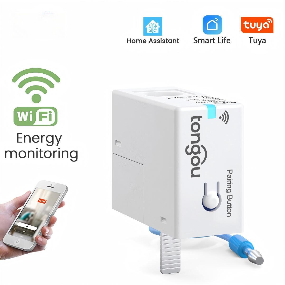 涂鸦智能能源表WiFi智能监控电感器实时测量家庭助手控制1-50外贸