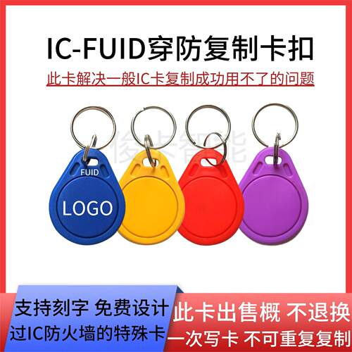 FUID门禁卡电梯卡复制卡IC带防火墙电梯加密卡13.56MHZ空白门禁卡