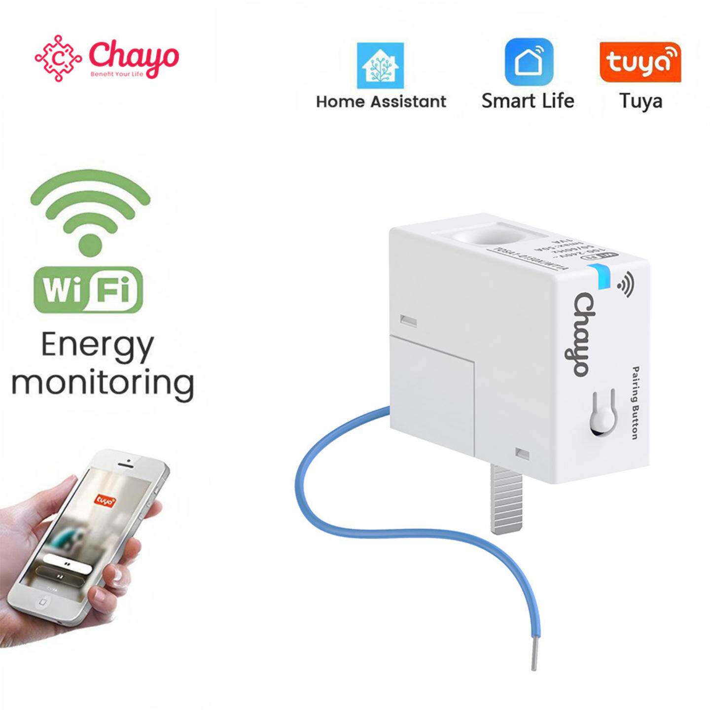 涂鸦智能能源表WiFi智能监控电感器实时测量家庭助手控制1-50外贸