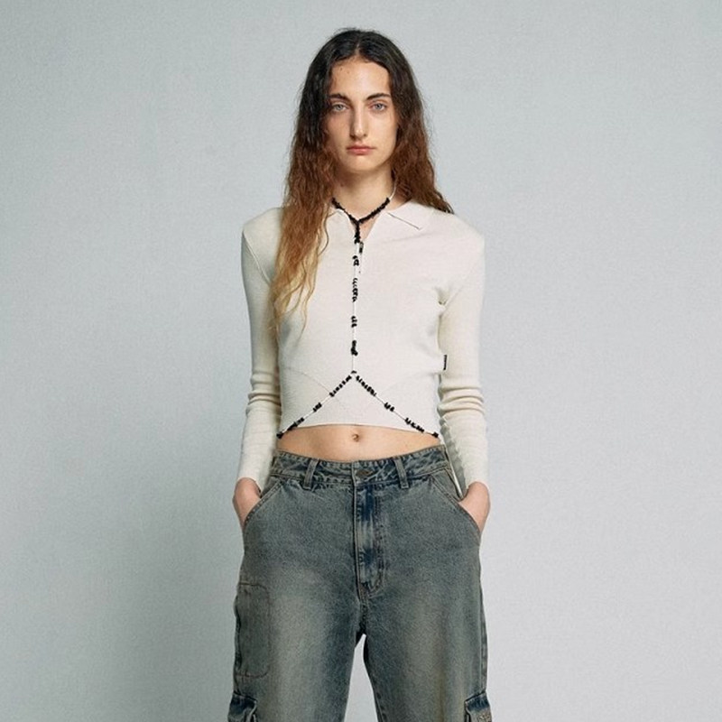 拉链针织衫SCULPTOR翻领