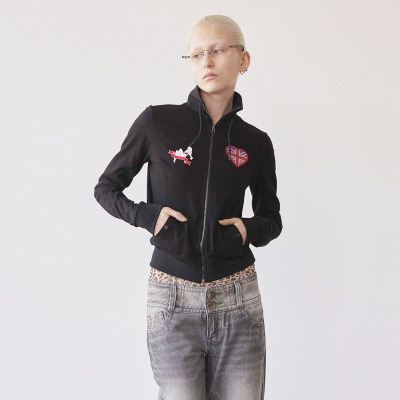 SCULPTOR25年春新款立领双拉链外套女美式学院风运动休闲上衣通勤