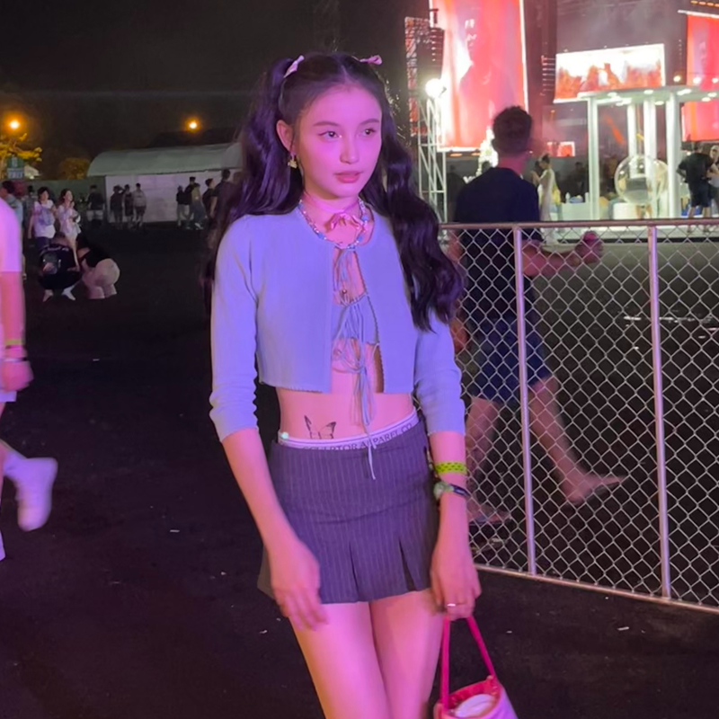 林小宅同款SCULPTOR小众性感灰色jk百褶裙女款夏季半身裙西装短裙