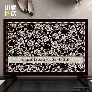 复古入户门垫进门地垫丝圈脚垫法式 奶油风地垫耐脏防滑垫子可裁剪