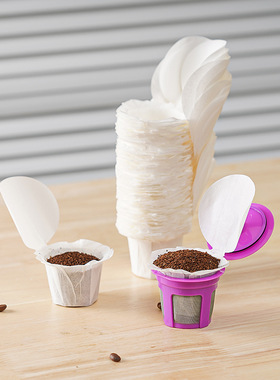 器具pp胶囊杯可重复咖啡过滤杯kcup胶囊6个装带盖纸杯