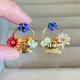 荷兰风情 绘画花篮柑橘 AB款 法国手工珐琅 耳钉 耳环耳夹项链