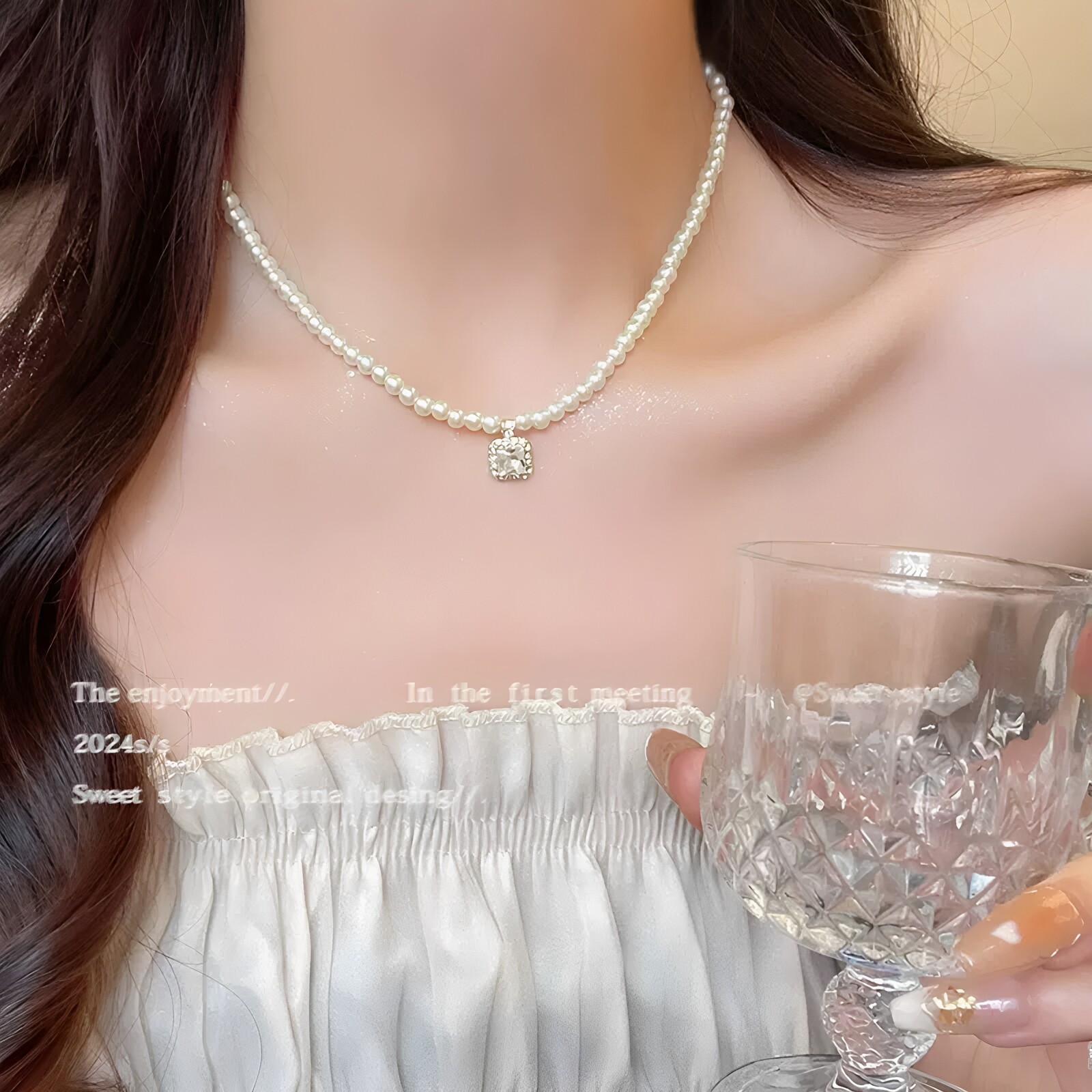 ins风复古珍珠项链女百搭小众高级感串珠女士锁骨链新款气质配饰