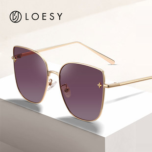 洛伊士偏光时尚 女太阳镜防紫外防晒网红复古大框眼镜潮流墨镜2207
