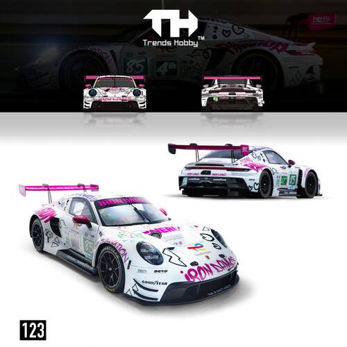 TH铁娘子新款1:64 #123 保时捷 911 GT3 R2025勒芒合金汽车模型