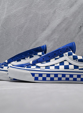 Old Skool 蓝白色棋盘格舒适轻盈低帮帆布鞋板鞋男女鞋红色格子