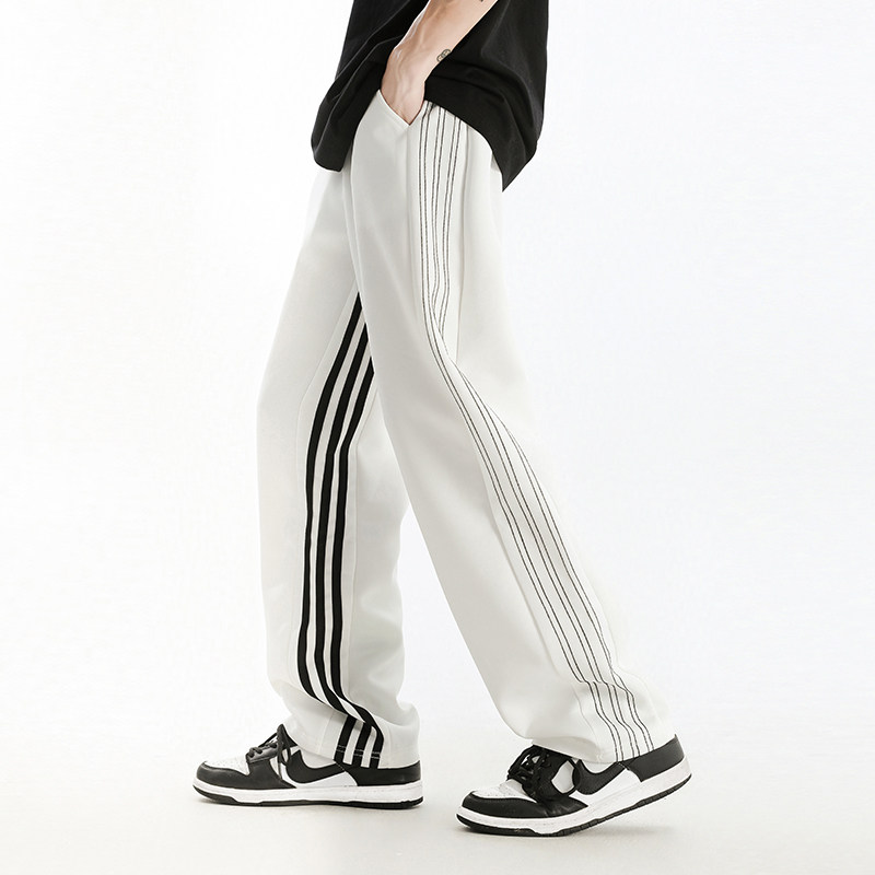 运动裤卫裤男条纹裤子学生团体服休闲裤三条杠哈伦裤跑步裤布裤子