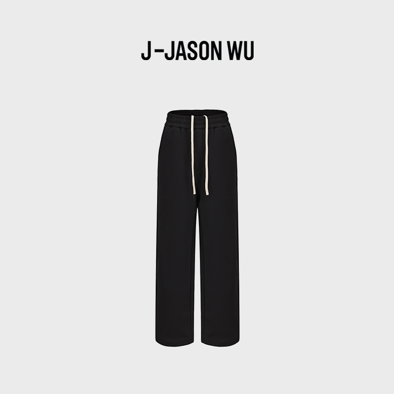 JASON WU空气层弯刀休闲垂感直筒修身简约通