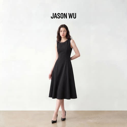 JASON WU-J系列钉珠无袖背心连衣裙夏季新款