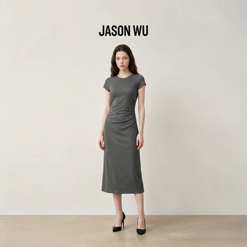 JASON WU-J系列通勤腰间抽褶设计连衣裙女