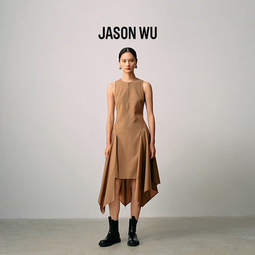 JASONWU通勤不规则金属拉链